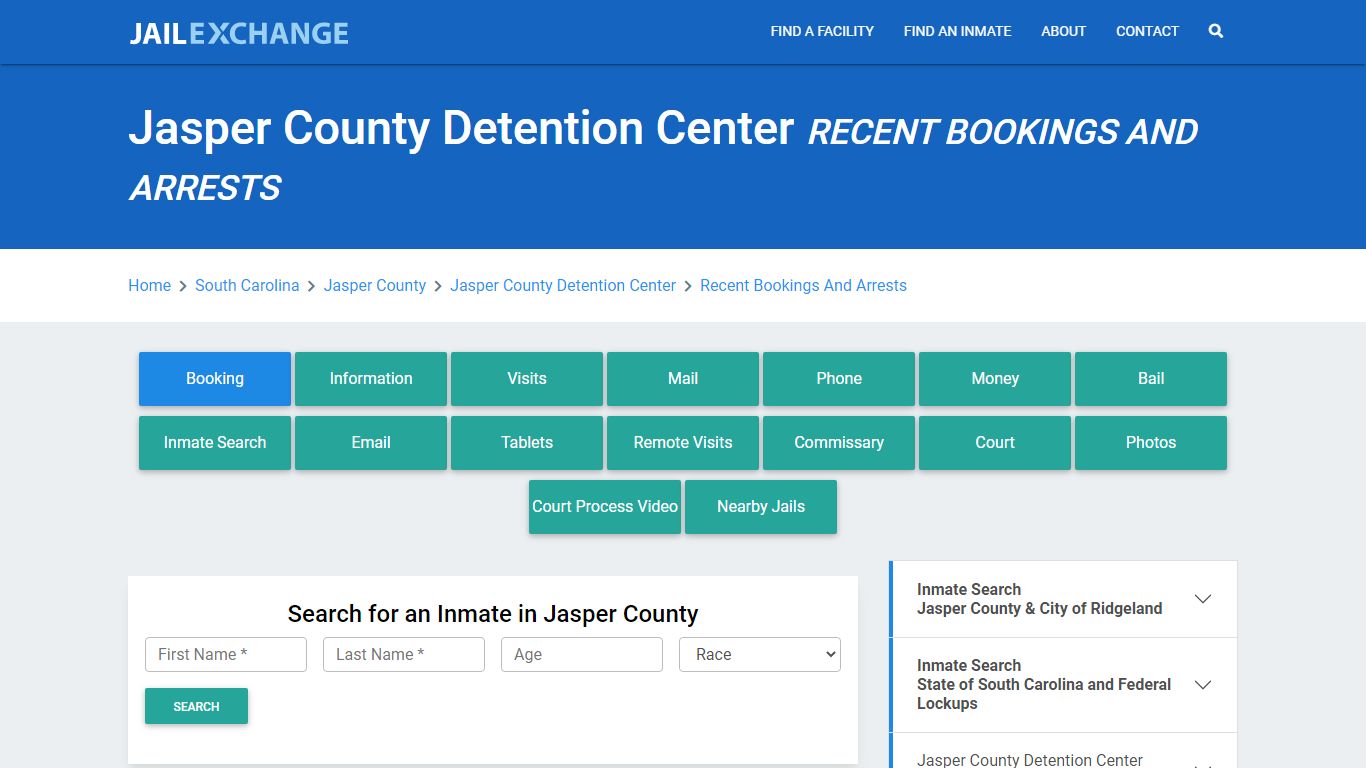 Jasper County Detention Center Recent Bookings And Arrests - Jail Exchange