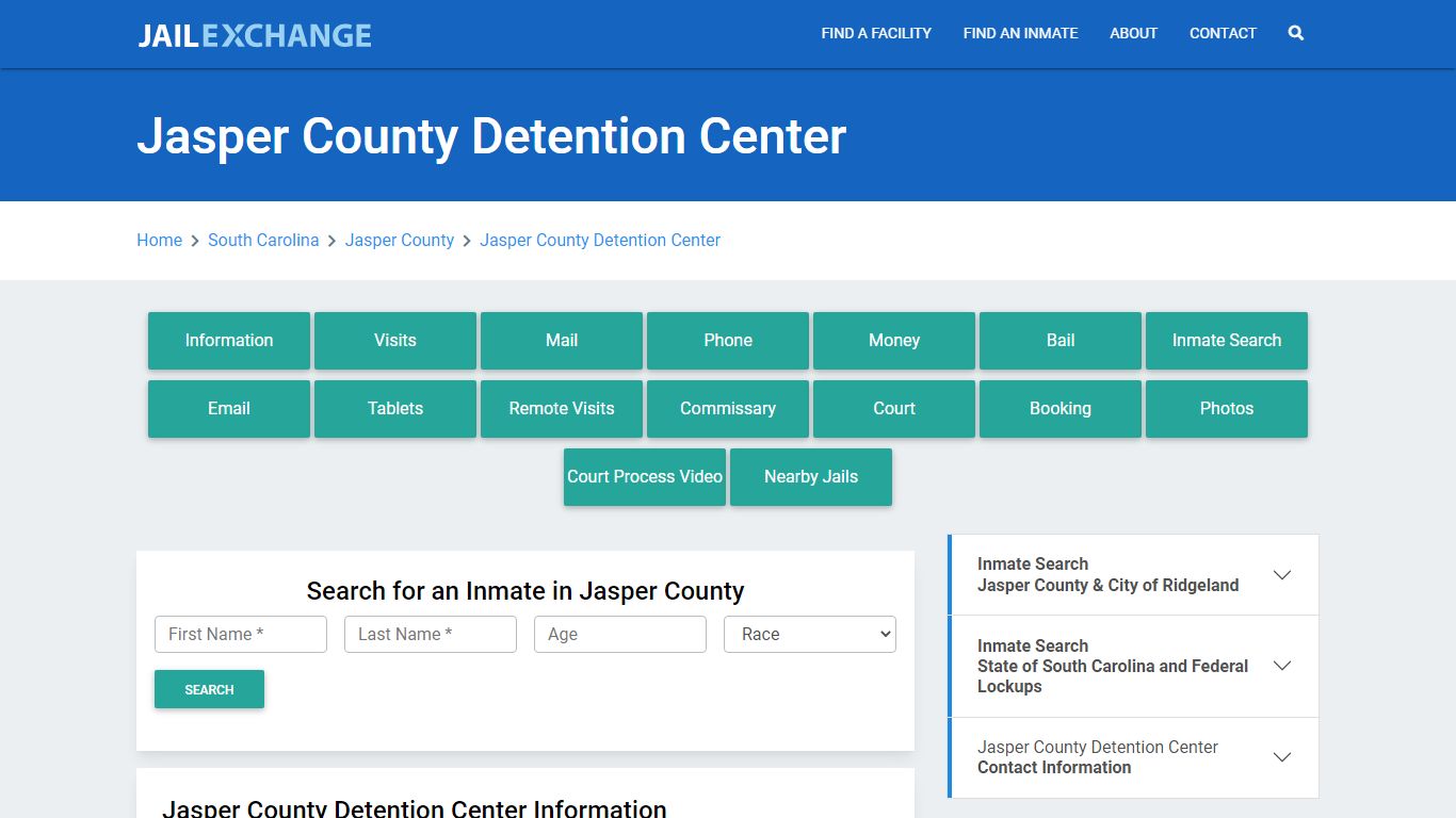 Jasper County Detention Center Roster Lookup, SC, Inmate Search